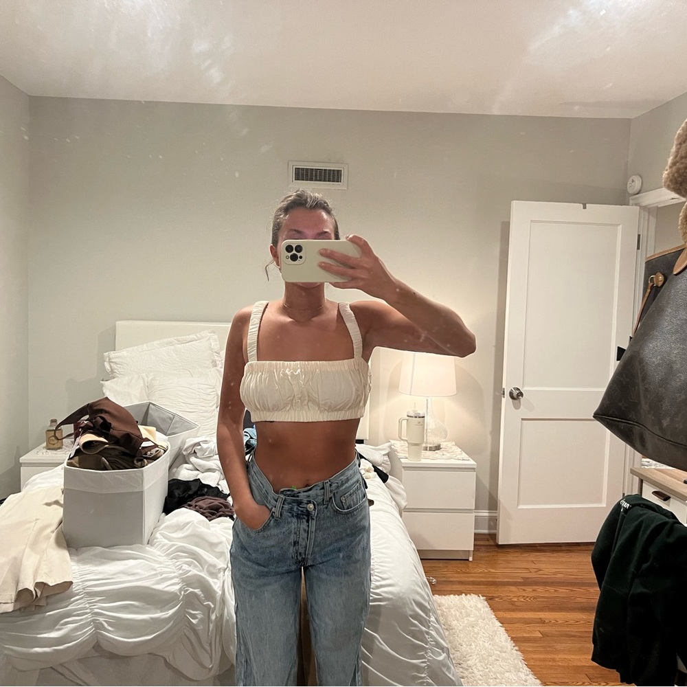 Revolve ivory crop top
